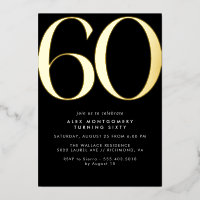 Black and Gold | Luxe Womens or Mens 60th Birthday