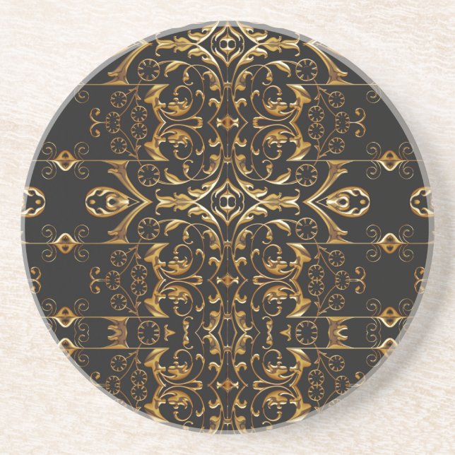Black and Gold Luxury Coaster (Front)