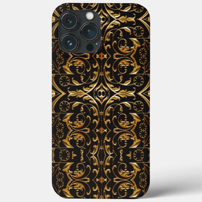 Black and Gold Luxury iPhone 13 Pro Max Case (Back)