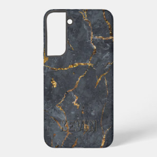 Black and gold luxury marble texture samsung galaxy case