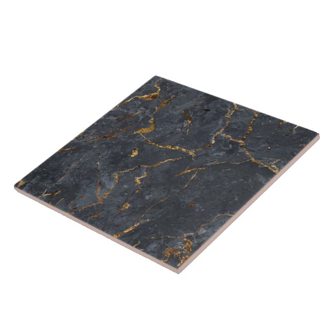 Black and gold luxury marble texture tile (Side)