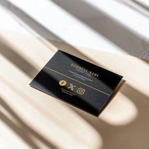 Black and gold luxury social media business card
