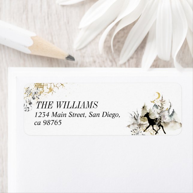 Black And Gold Magic Forest Photo Christmas (Insitu)