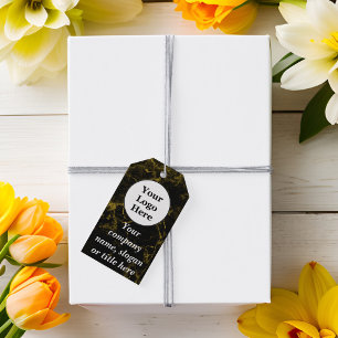 Black and gold marble gift tags
