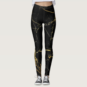 Black and Gold Marble Leggings