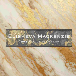 Black and Gold Marble Office Door Sign Name Plate