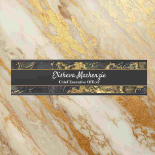 Black and Gold Marble Office Door Sign Name Plate