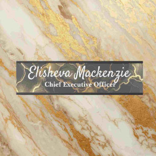 Black and Gold Marble Office Door Sign Name Plate
