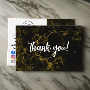 Black and gold marble  thank you card