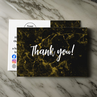 Black and gold marble  thank you card