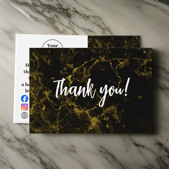 Black and gold marble  thank you card (Creator Uploaded)