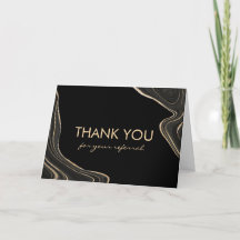 Black and Gold Marble Thank You for Referral Cards