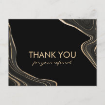 Black and Gold Marble Thank You For Your Referral 