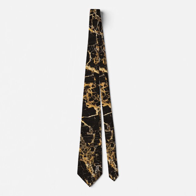 Black and Gold Marble, Tie (Front)
