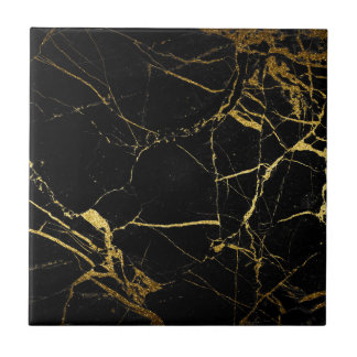 Black and Gold Marble Tile