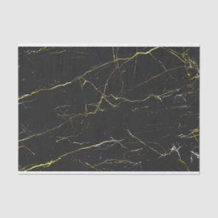 Black and Gold Marble Tissue Paper