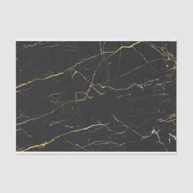 Black and Gold Marble Tissue Paper (Front)
