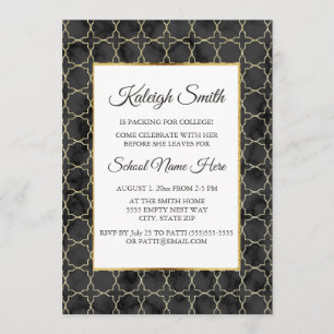 Black and Gold Marble Trunk Party Invite