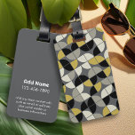 Black and Gold- MCM Pattern Luggage Tag<br><div class="desc">A simple half moon pattern border.. You can change colours in the advanced design area.</div>