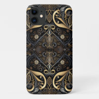 Black and Gold Medieval Engraved