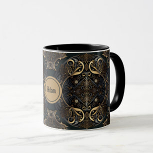 Black and Gold Medieval Mug