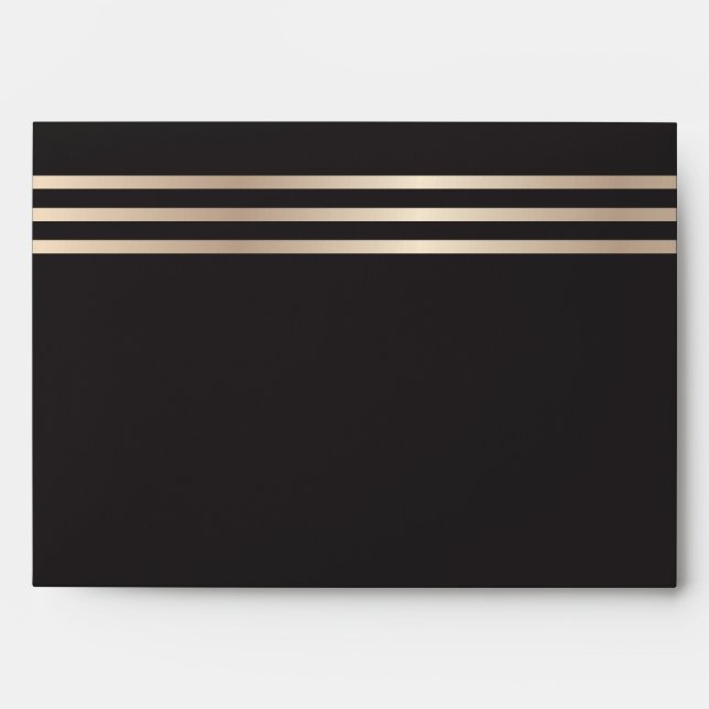 Black and Gold Metallic Striped Envelope (Front)