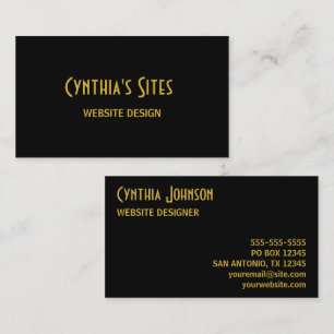 Black and Gold Minimalist Business Card