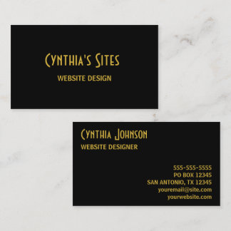 Black and Gold Minimalist Business Card