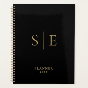 Black And Gold Minimalist Monogram 2023 Planner