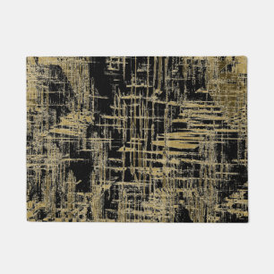 Black and Gold Modern Art Doormat