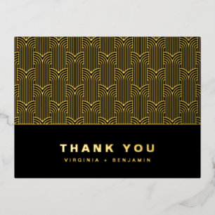 Black and Gold Modern Foil Thank You Card