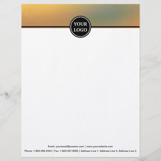 Black and Gold Modern Stationary Custom Monogram L Letterhead (Front)
