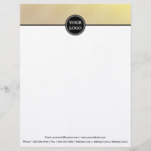 Black and Gold Modern Stationary Custom Monogram Letterhead