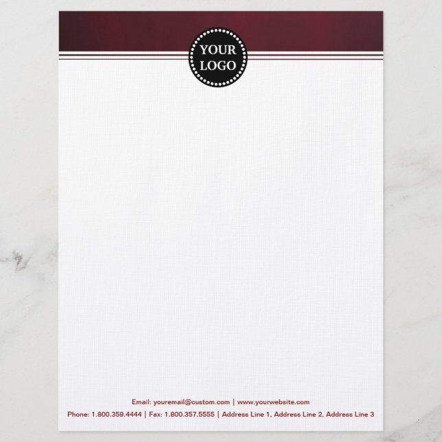 Black and Gold Modern Stationary Custom Monogram Letterhead (Front)