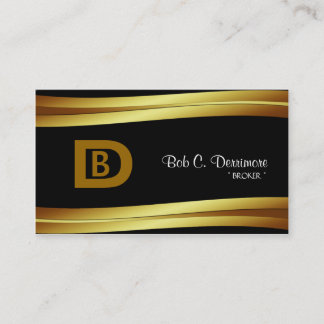 Black and Gold Monogram Business Card