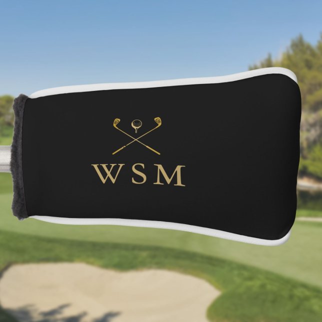 Black And Gold Monogram Custom Golf Clubs Golf Head Cover (Black And Gold Monogram Custom Golf Clubs Golf Head Cover
)