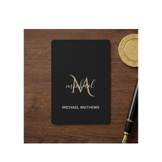 Black and Gold Monogram Elegant Luxury Playing Cards