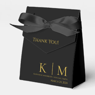 Black and Gold-Monogram-Wedding-Favour Box