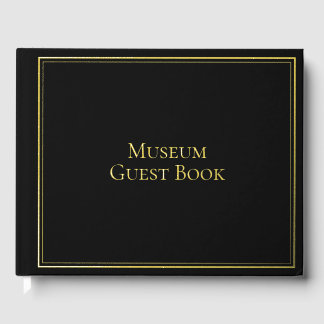 Black and Gold Museum Guest Book Gold Border