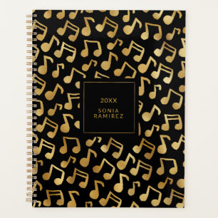 Black and Gold Music Notes Planner
