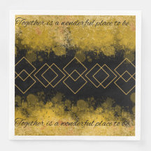 black and gold napkin