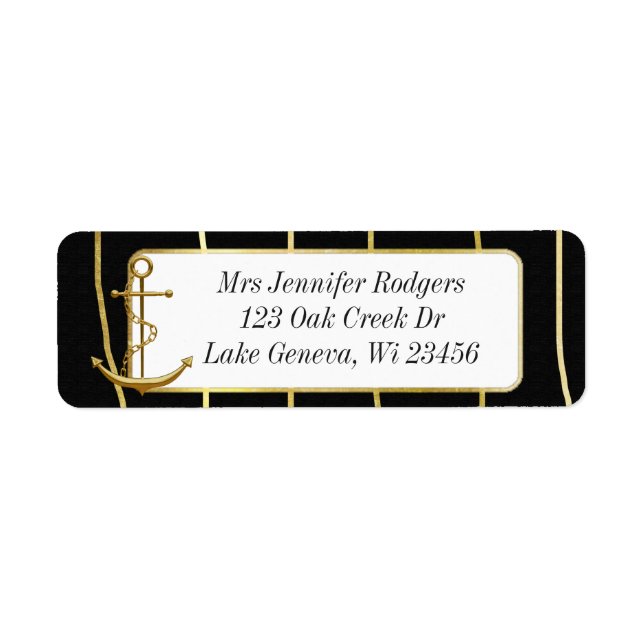 Black and Gold Nautical Themed Anchor (Front)