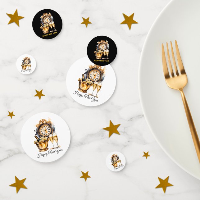 Black and Gold New Year’s Eve Confetti (Creator Uploaded)