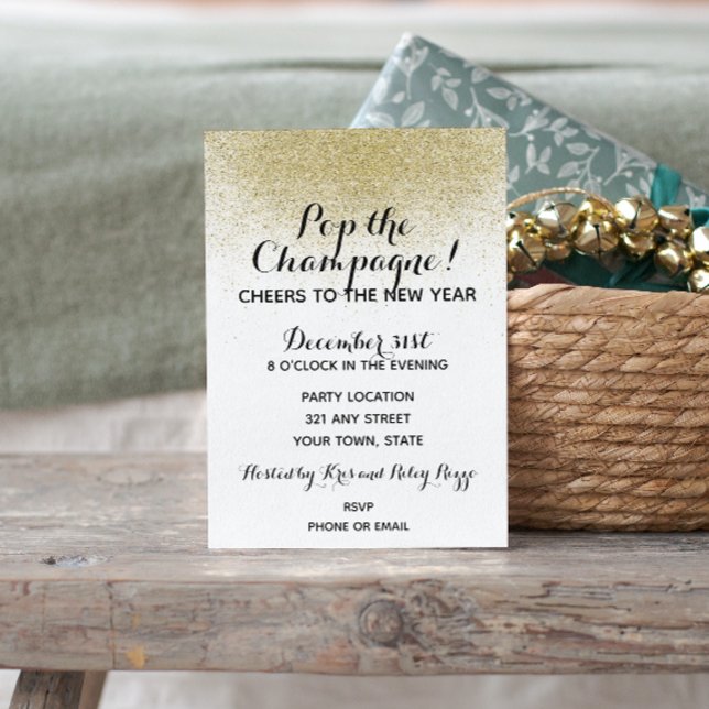 Black and Gold New Year's Eve Invitation (Creator Uploaded)