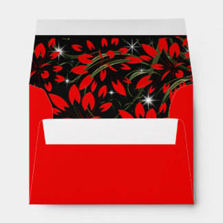 Black and Gold on Bright Red Personalised Envelope
