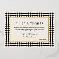 Black and Gold on Ivory Chequerboard Border Jazz