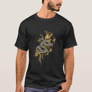 Black and Gold Oriental Dragon Tshirt