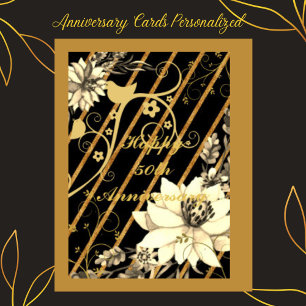 Black and Gold Ornate Personalised Card