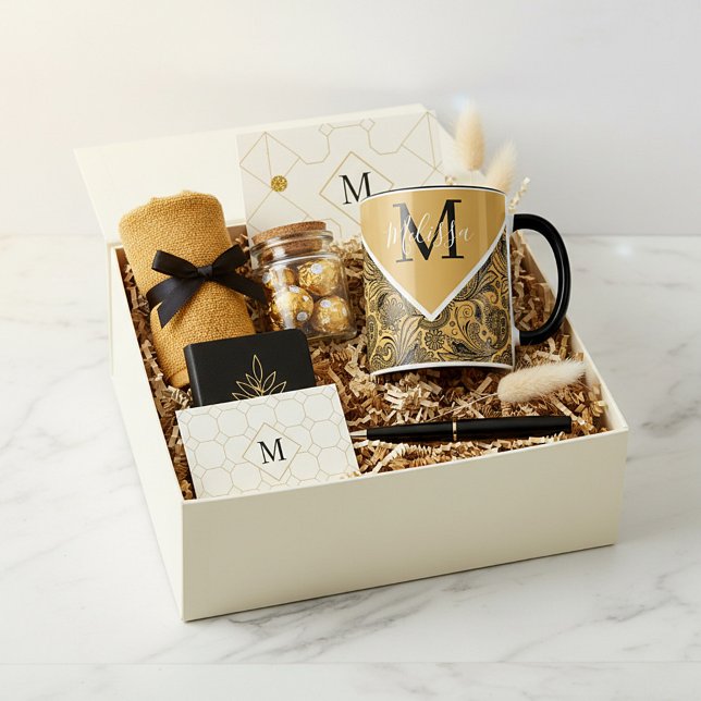 Black and gold paisley    mug (Creator Uploaded)