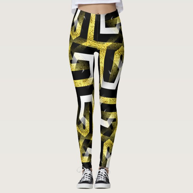Black and Gold Pattern Leggings ★Funky Zebra II★ (Front)